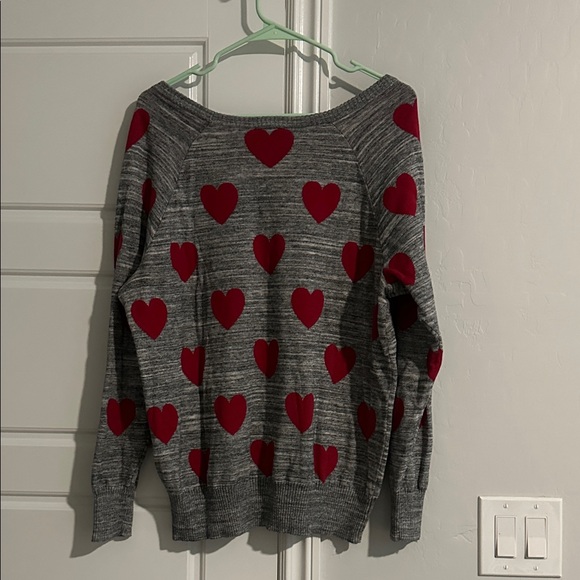 Torrid Gray and Red Heart Sweater - Picture 3 of 3